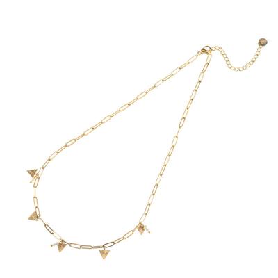 Go Dutch Label Schakel Ketting met Driehoekjes Goud
