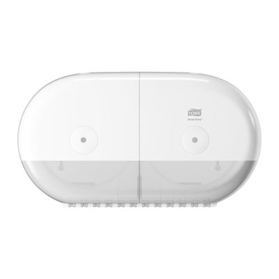 Tork SmartOne® Twin Mini Toiletpapier Dispenser Wit T9 (682000) Tork SmartOne® Twin Mini Toiletpapier Dispenser Wit T9 (682000)