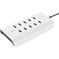 Belkin RockStar USB-laadstation 120 W 10x USB-A Wit, Zwart Binnen