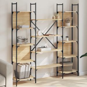 Boekenkast 155,5x24x166,5 cm bewerkt hout sonoma eikenkleurig