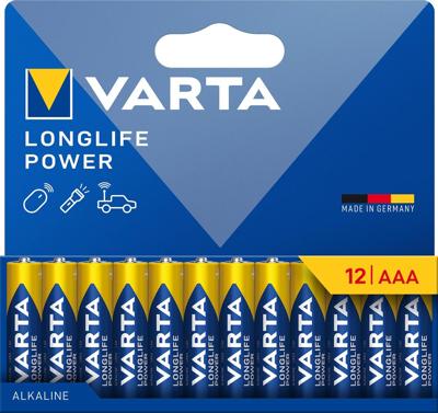 Varta batterij Longlife Power AAA, blister van 12 stuks Varta batterij Longlife Power AAA, blister van 12 stuks