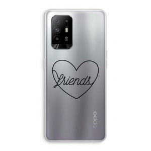Friends heart black: Oppo A94 5G Transparant Hoesje