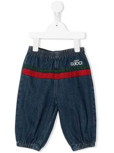 Gucci Kids pantalon de jogging à logo brodé - Bleu