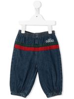 Gucci Kids pantalon de jogging à logo brodé - Bleu - thumbnail