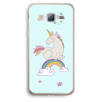 Regenboog eenhoorn: Samsung Galaxy J3 (2016) Transparant Hoesje - thumbnail