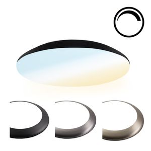 Dimbare LED Plafondlamp/Plafonniere 12W Lichtkleur instelbaar - 1300lm - IK10 - Ø25 cm - Zwart - IP65