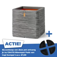 Pot vierkant Rib NL l30xb30xh30 antraciet