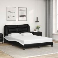 Bedframe zonder matras "Hvar" kunstleer zwart en wit 120x200 cm