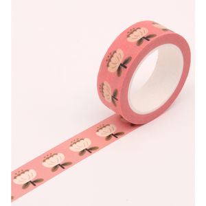 Clap Clap Poppy Floral Washi Tape Pink