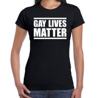 Gay lives matter anti homo / lesbo discriminatie t-shirt zwart voor dames 2XL  -