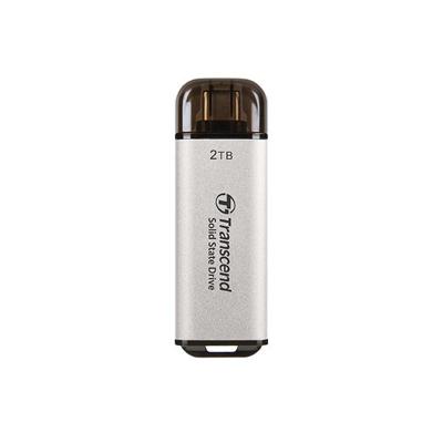 Transcend ts512gesd300s esd300s external ssd, 512 gb, usb type-c, 10 gbps, 1050/ 950 mb/s, silver
