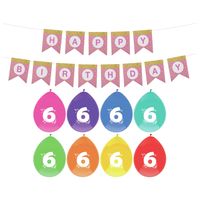 Verjaardag 6 jaar geworden versiering - 16x thema ballonnen - 1x Happy Birthday slinger 300 cm Verjaardag 6 jaar geworden versiering - 16x thema ballonnen - 1x Happy Birthday slinger 300 cm