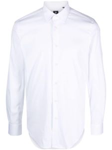 Boggi Milano chemise en coton mélangé à boutonnière - Blanc