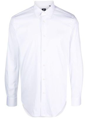 Boggi Milano chemise en coton mélangé à boutonnière - Blanc