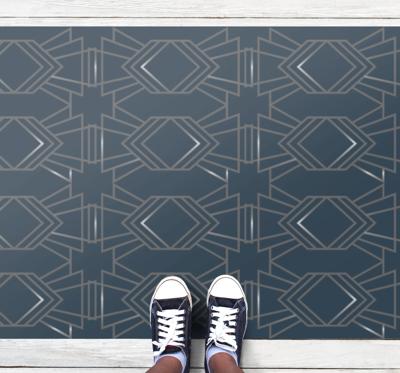 Geometrisch Patroon donkergrijs vinyl tapijt