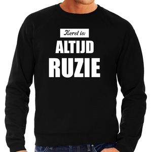 Zwarte foute kersttrui / sweater Kerst is: altijd ruzie outfit heren