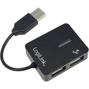 LogiLink USB 2.0 4-Port Hub 480 Mbit/s Zwart