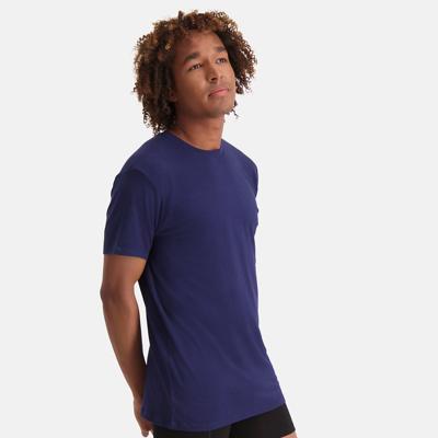 2-pak t-shirt ronde hals - Ruben - Bamboe heren ondershirt korte mouw - Wit - Zwart - Donkerblauw - Huidskleur - Witte t shirts hren