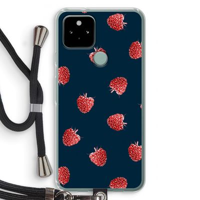 Framboosjes: Pixel 5 Transparant Hoesje met koord