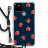 Framboosjes: Pixel 5 Transparant Hoesje met koord