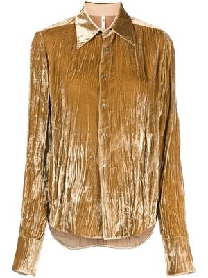 Petar Petrov chemise en velours à effet froissé - Marron