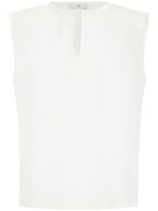 ETRO blouse sans manches à col fendu - Blanc