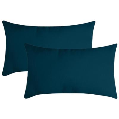 Stof Textile sierkussen Nelson - 2x - petrol blauw - 30 x 50 cm - bank kussens - polyester