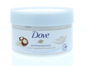 Dove Shower scrub macadamia en rice milk (225 ml)
