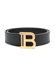 Balmain Kids ceinture en cuir à boucle logo - Noir