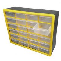 Opbergkast 24 bakjes zwart geel 4061572