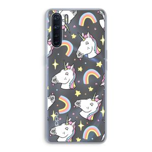 Rainbow Unicorn: Oppo A91 Transparant Hoesje