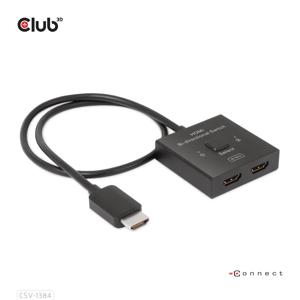 Club 3D HDMI switch 2-in-1 bi-directional for 8K60Hz or 4K120Hz hdmi switch 0.5 meter