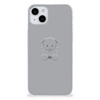 iPhone 15 Telefoonhoesje met Naam Grijs Baby Olifant