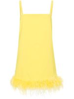 PINKO robe courte à détail de plumes - Jaune