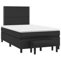 Boxspring met matras kunstleer zwart 120x190 cm