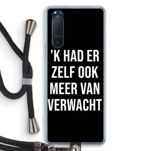Meer verwacht - Zwart: Sony Xperia 5 II Transparant Hoesje met koord