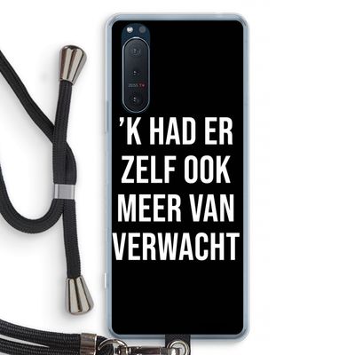 Meer verwacht - Zwart: Sony Xperia 5 II Transparant Hoesje met koord