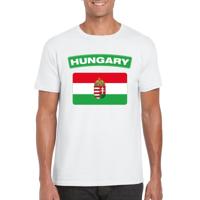 Hongarije supporters t-shirt - met vlag print - wit - voor heren - landen - kleding
