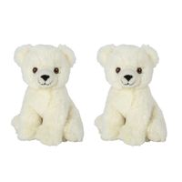 Set van 2x stuks pluche knuffel ijsbeer van 16 cm