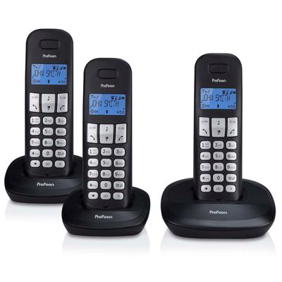Profoon PDX-1130 - DECT telefoon met 3 handsets, zwart