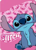 Stitch Pink Wave Fleece deken 100 x 140 cm