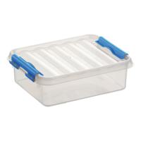 Sunware Q-Line opberg box/opbergdoos - 1 liter - 20 x 15 x 6 cm - kunststof - transparant - thumbnail