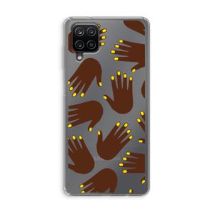 Hands dark: Samsung Galaxy A12 Transparant Hoesje