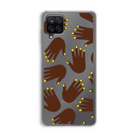 Hands dark: Samsung Galaxy A12 Transparant Hoesje