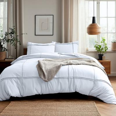 Dekbedovertrek Washed Tufted - Tweepersoons (200x220 cm) - Wit Microvezel - Dessin: Effen - Sleeptime - Dekbed-Discounter.nl