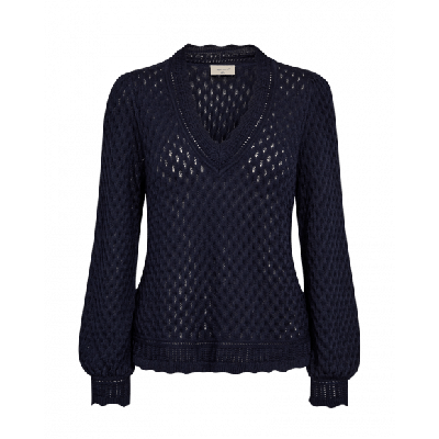 FreeQuent - Blauw | Dames | Trui | Blauw | M | regular | Kamst mode
