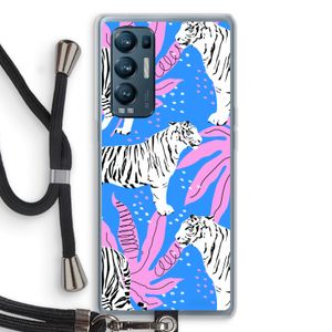 Tijger: Oppo Find X3 Neo Transparant Hoesje met koord