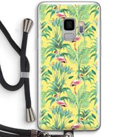 Flamingo party: Samsung Galaxy S9 Transparant Hoesje met koord
