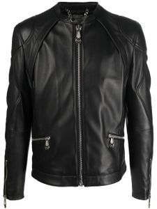 Philipp Plein veste de moto à fermeture zippée - Noir