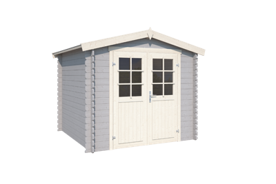 Blokhut Ingo 230x230 Platinum Grey-Wit - Outdoor life